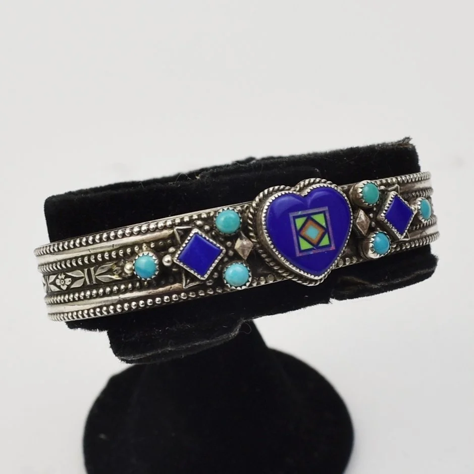 Aldrich Silver and Inlay Bracelet with Heart