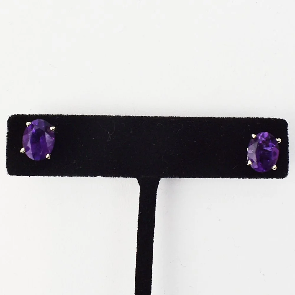 14k Gold and Amethyst Earrings