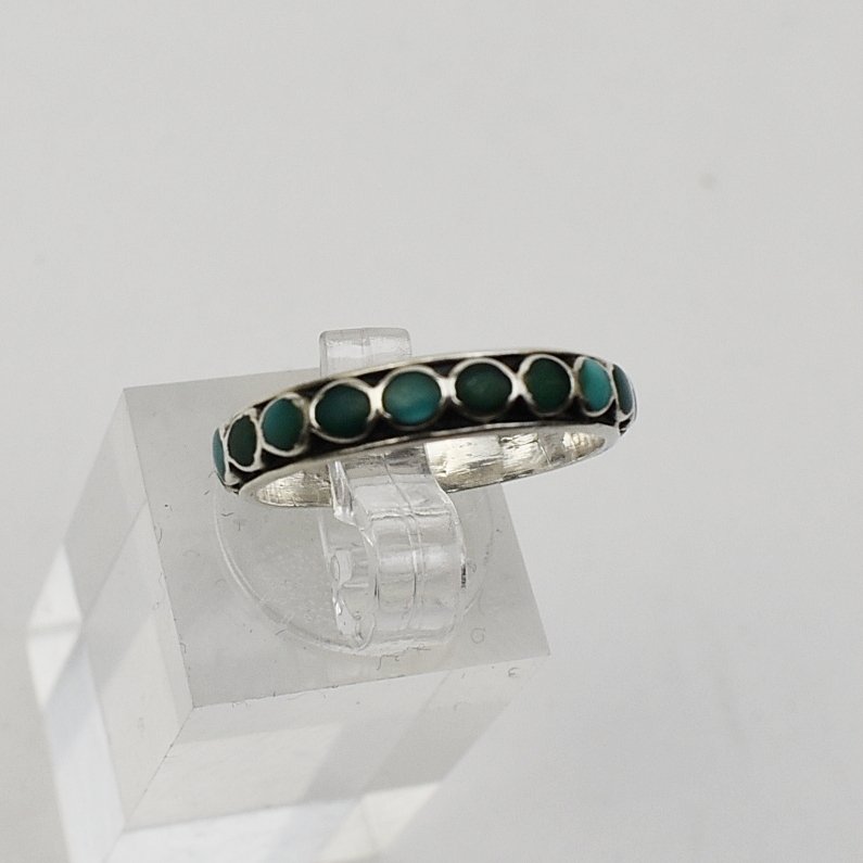 Frank Dishta (Zuni) Silver and Turquoise Ring, c. 1940s