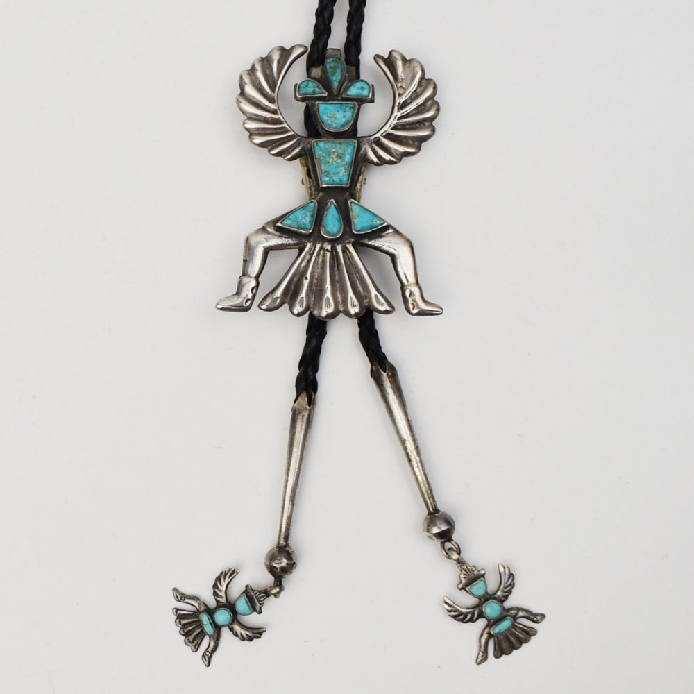 Horace Iule (Zuni) Silver and Turquoise Knifewing Bolo