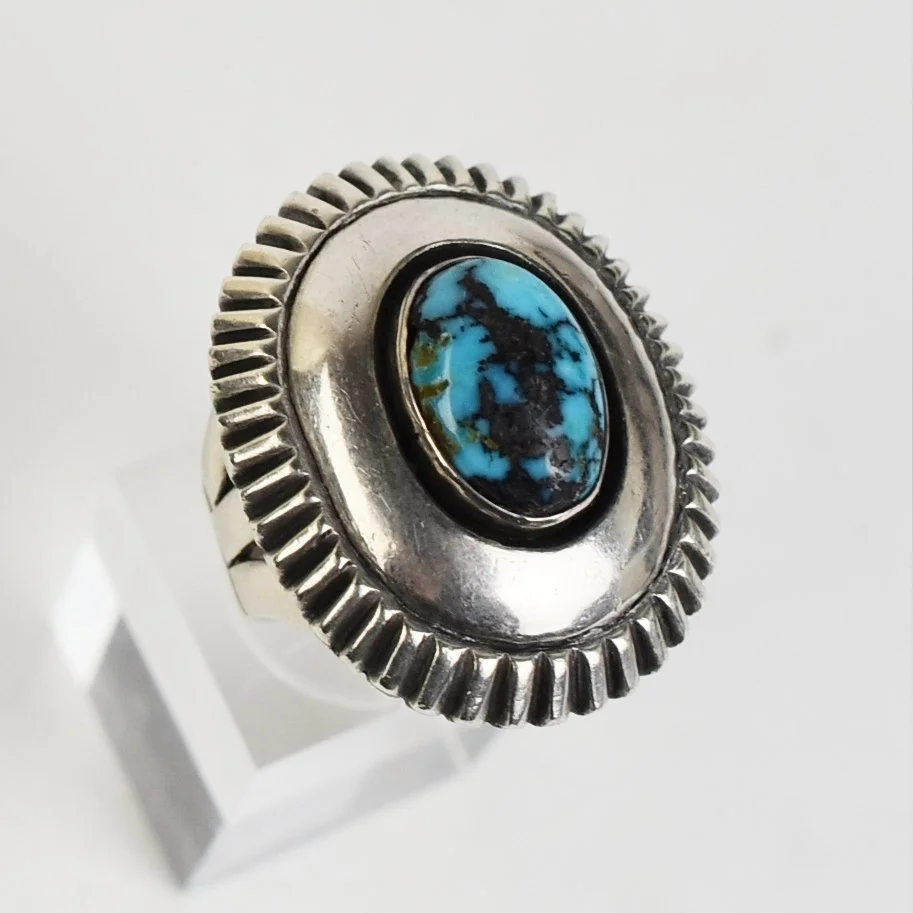 Kenneth Begay (Navajo) Silver and Turquoise Ring, c. 1970