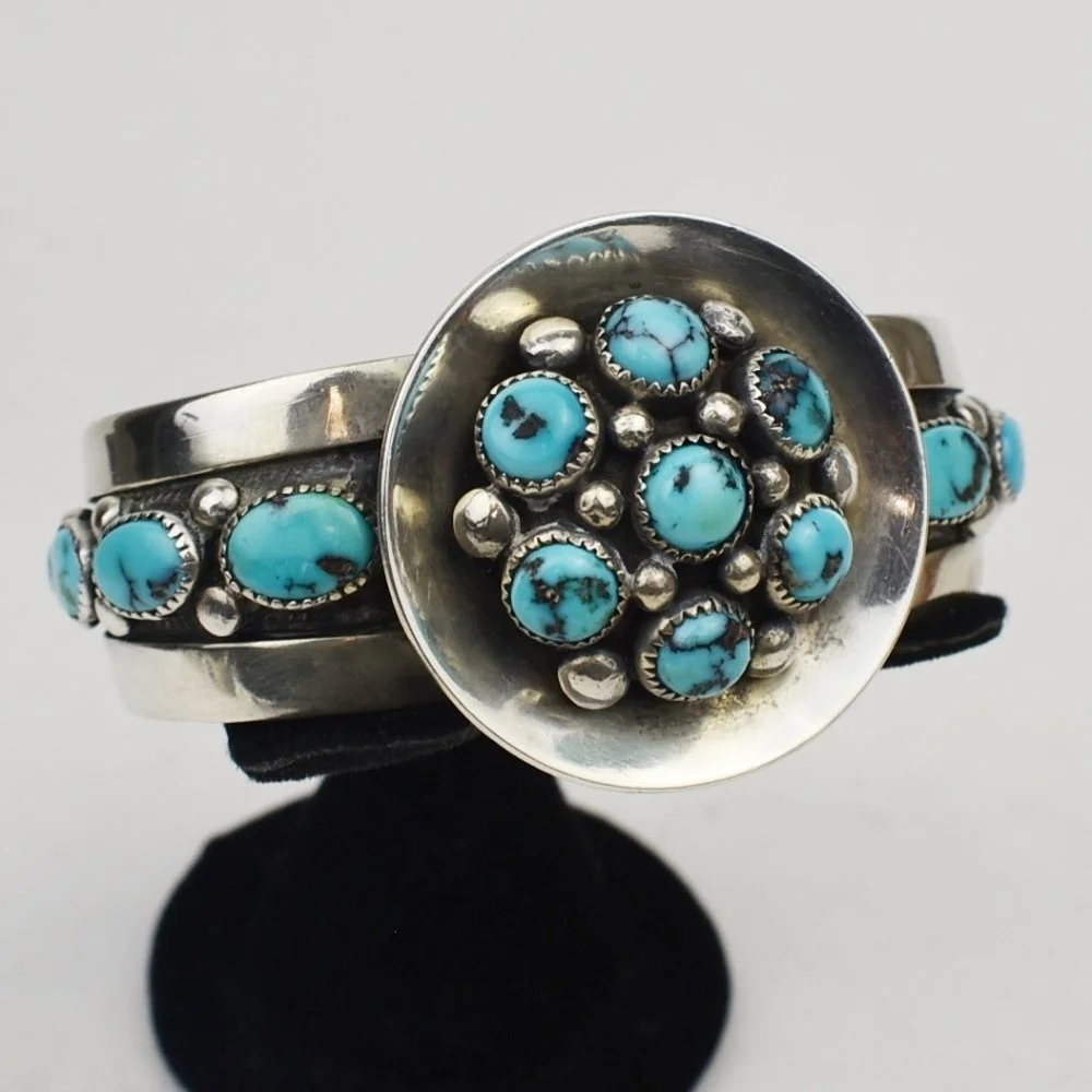 故Frank Patania Sr.1940'sバングル インディアンジュエリー Frank Patania Sr. Silver and Turquoise Bracelet, c. 1940s — Turkey