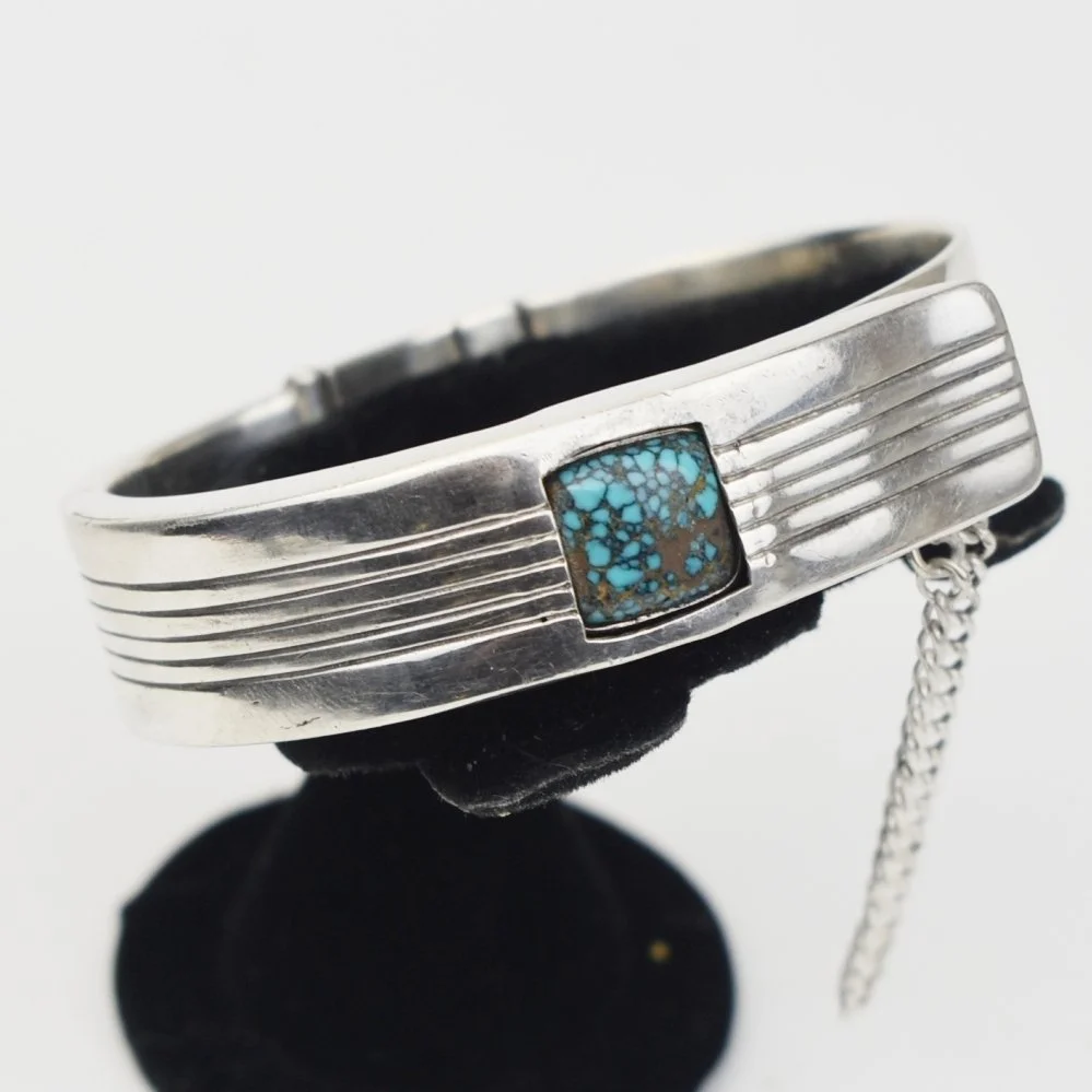 Kenneth Begay (Navajo) Silver and Turquoise Bracelet, c. 1950s