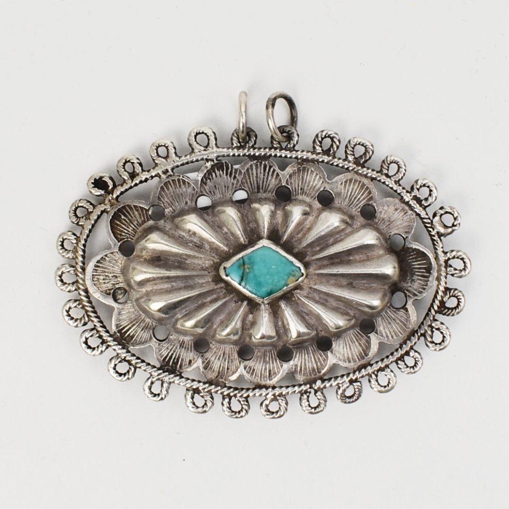 Navajo Silver and Turquoise Ornament, c. 1920s