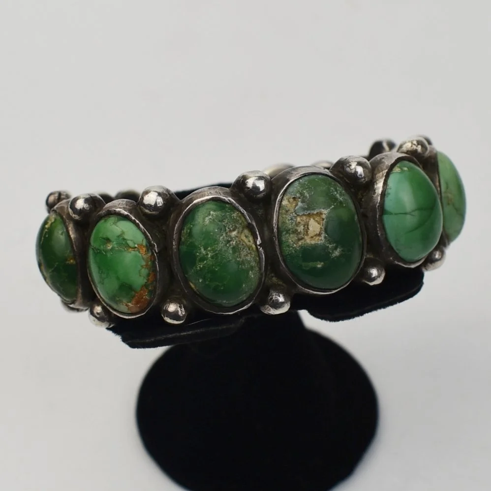 Navajo Silver and Turquoise Bracelet, c. 1915