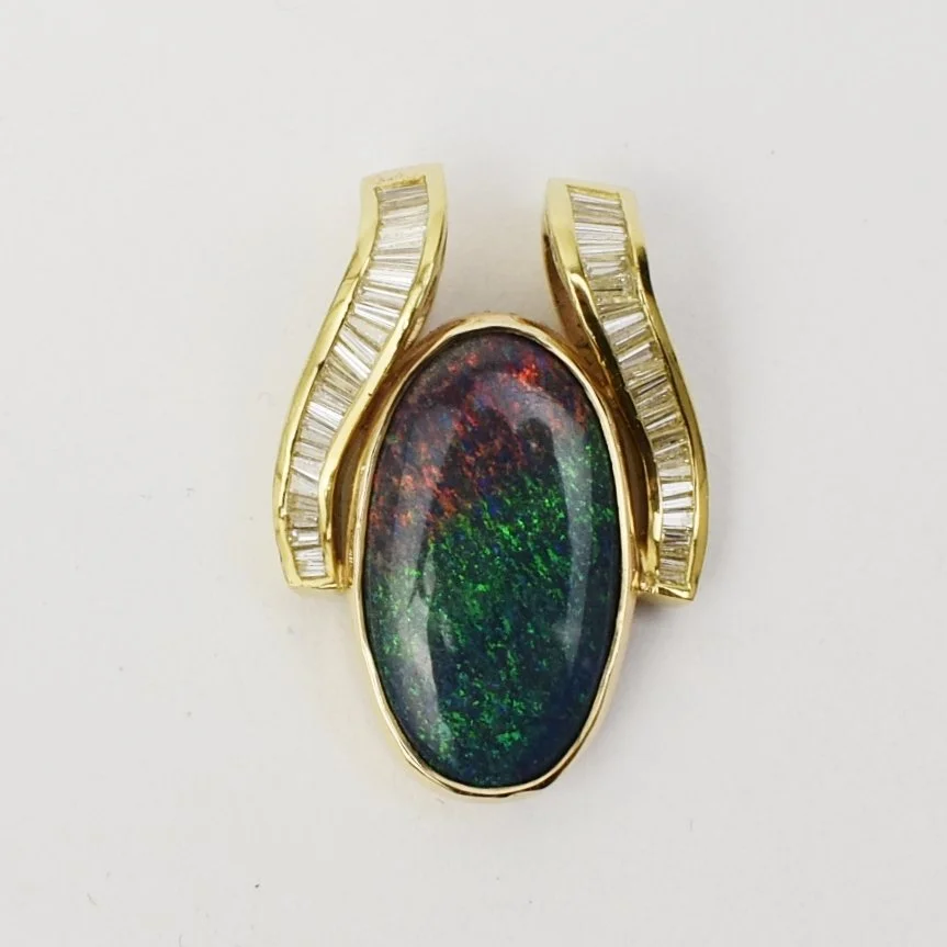 Andamooka Opal Pendant in 14k Gold