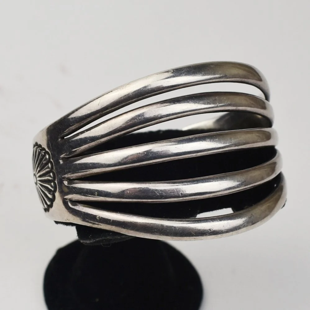 Allen Kee (Navajo) Silver 5-Bar Bracelet, c. 1950s — Turkey