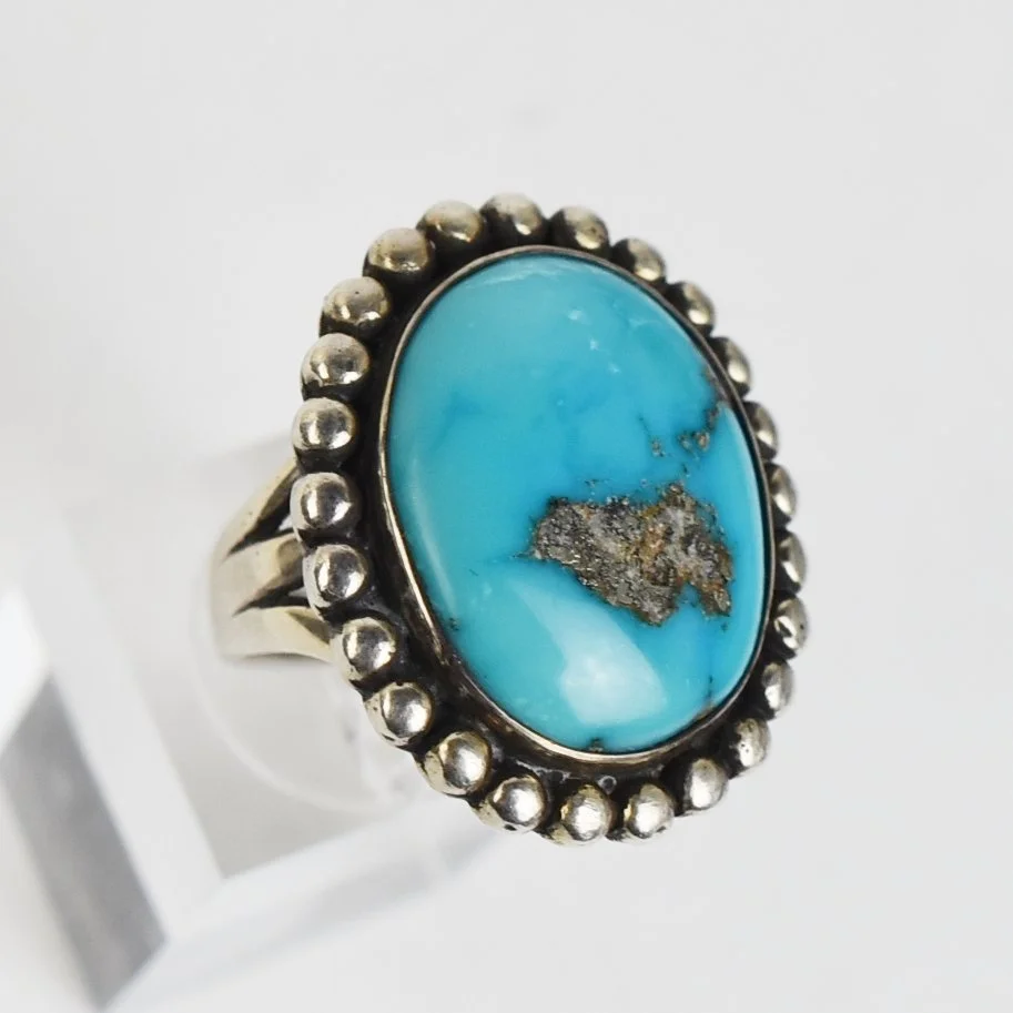 Kenneth Begay (Navajo) Silver and Turquoise Ring, c. 1950s