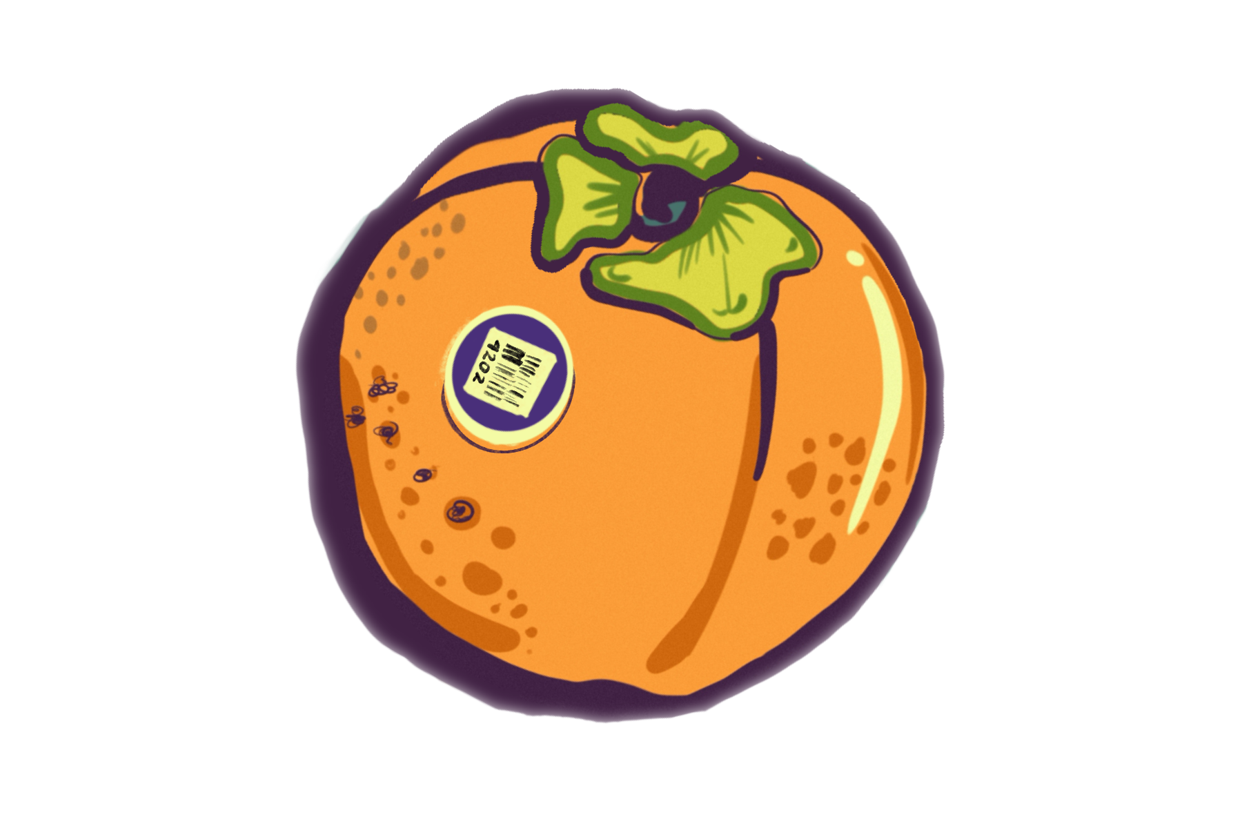 OG die-cut persimmon sticker