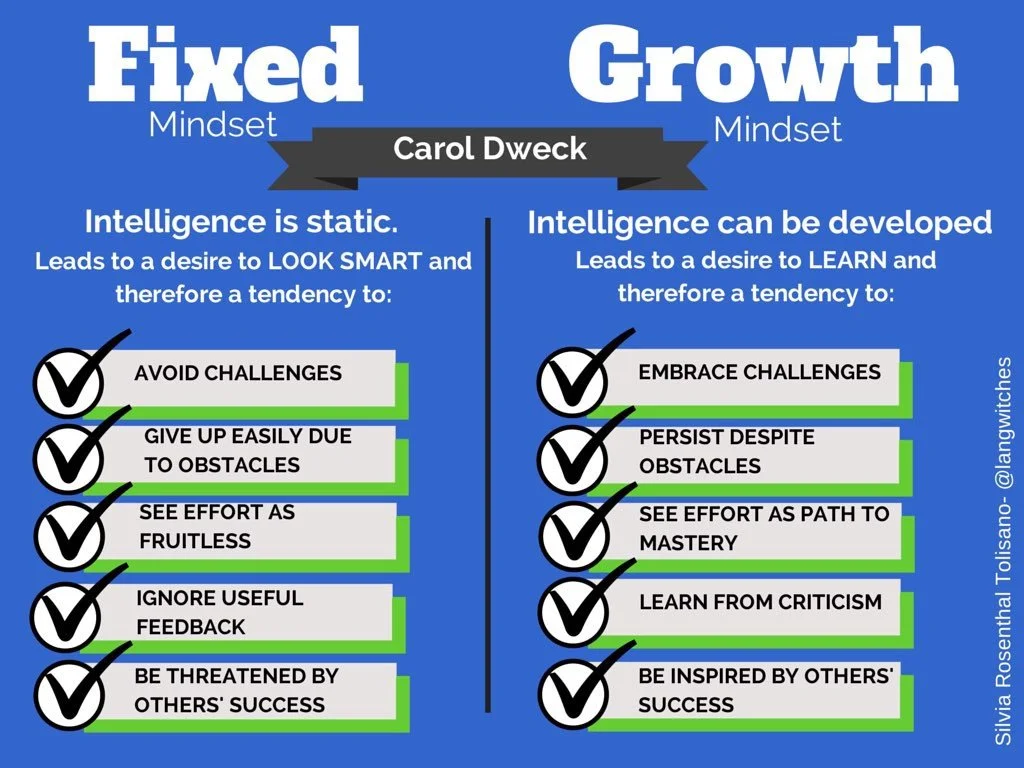 fixed mindset, growth mindset, carol dweck, psychology, coaching, mindset