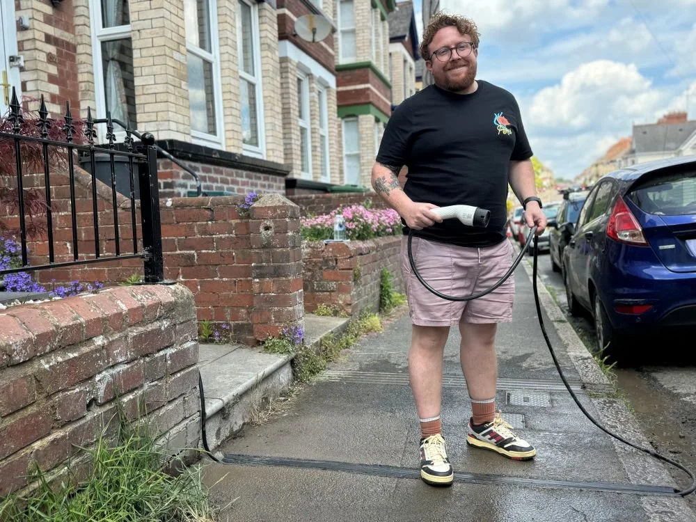 Kerbo Charge Customer in Devon utilising EV cable gully