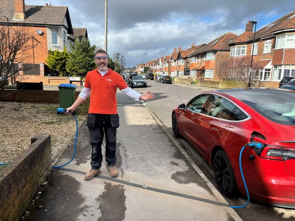 newly installed ev cable channel in southampton