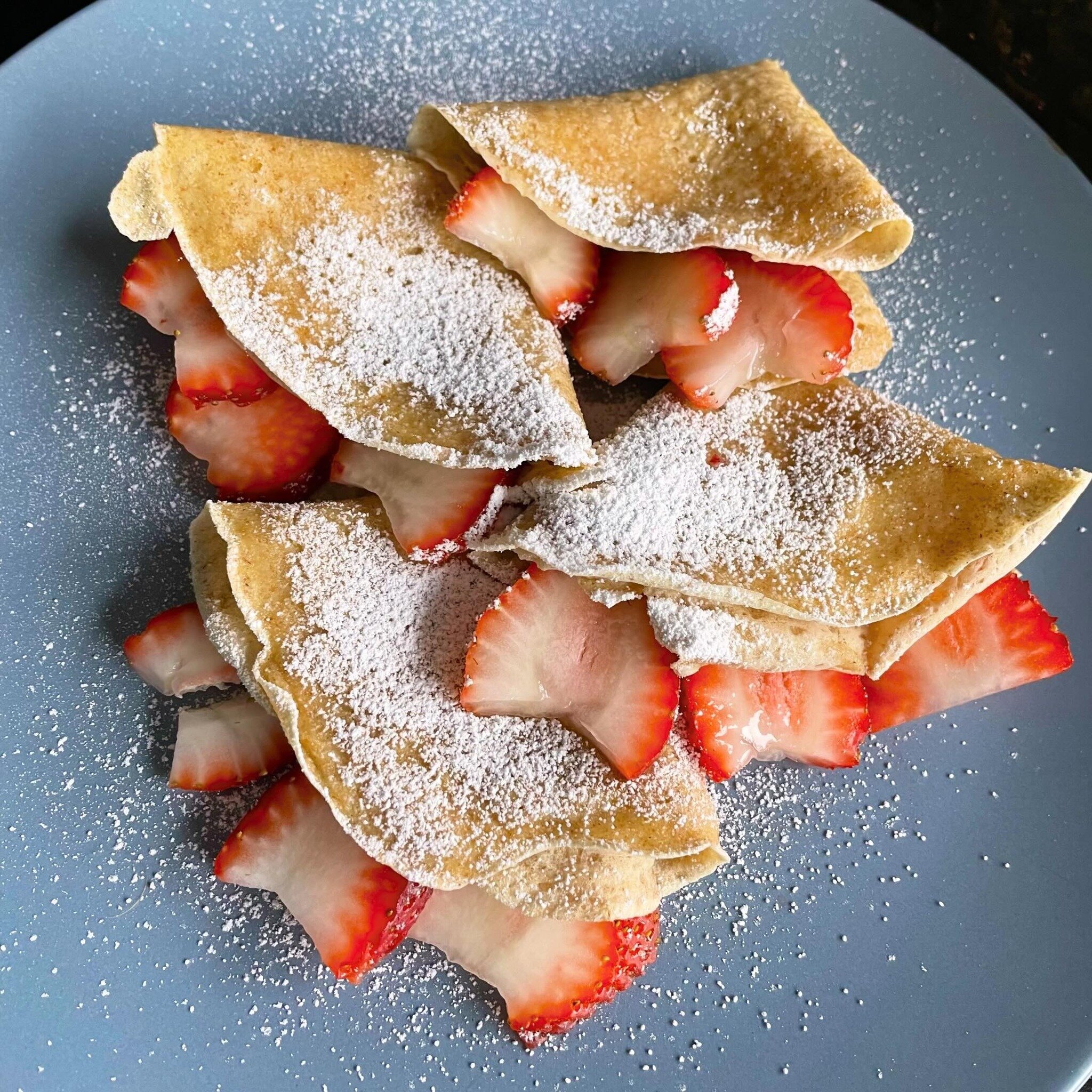 Interested in trying our locally grown, fresh milled flours, but not sure what to make with them? We&rsquo;ve got recipes for you on our website, link in bio. These Rouge de Bordeaux crepes were just added today!