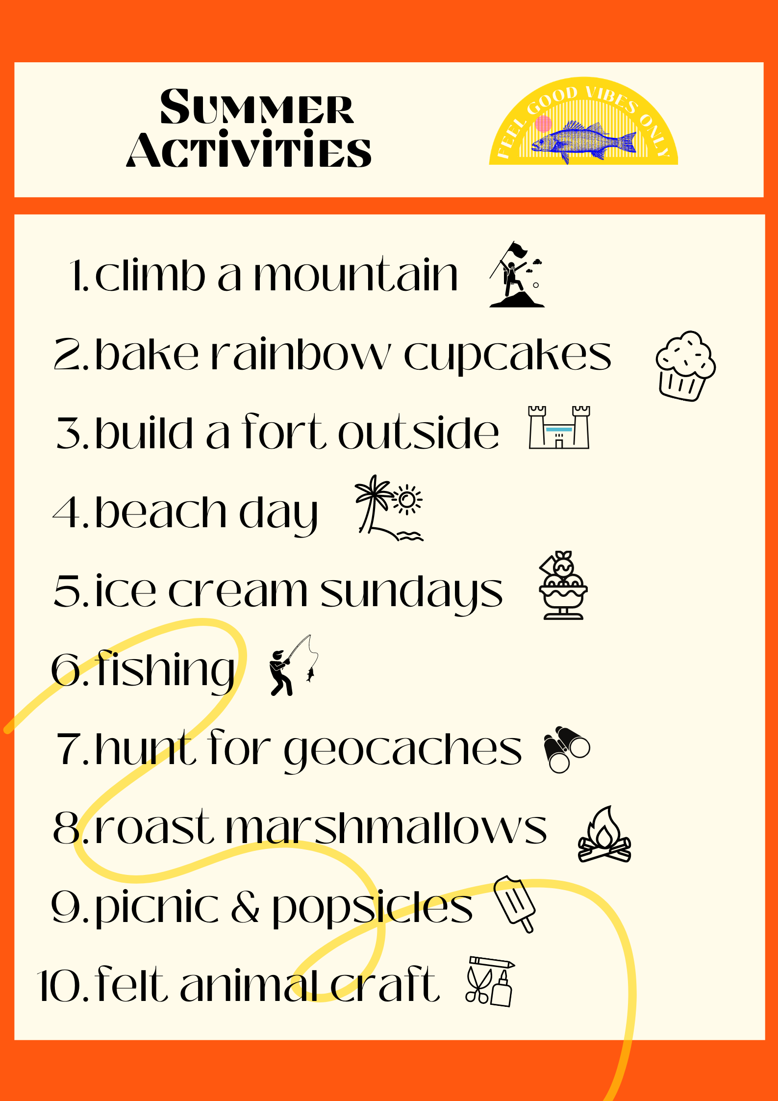 10 Activities to do this summer with your kids + FREE printable