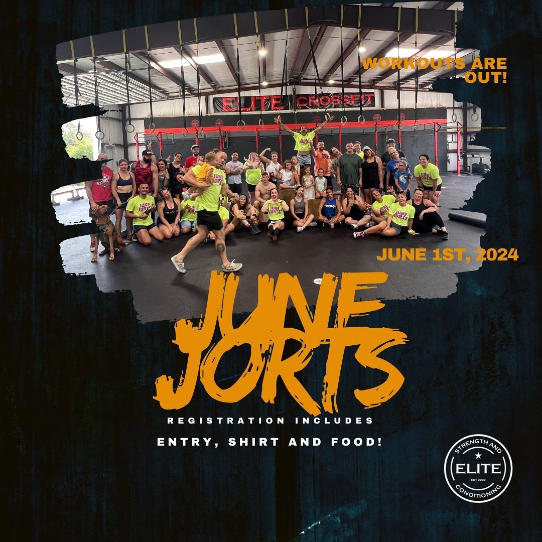 Register asap and help us kick off summer 2024 the Elite way! 😎

June Jorts - 6/1/24 

#crossfit #workout #compete #fun #gym #gymlife #community