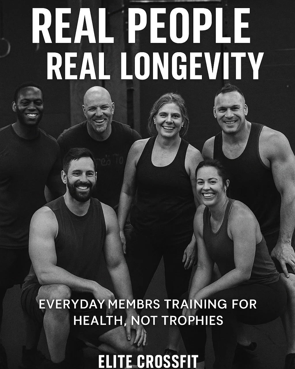 REAL PEOPLE &bull; REAL LONGEVITY

Everyday members training for health, not trophies.