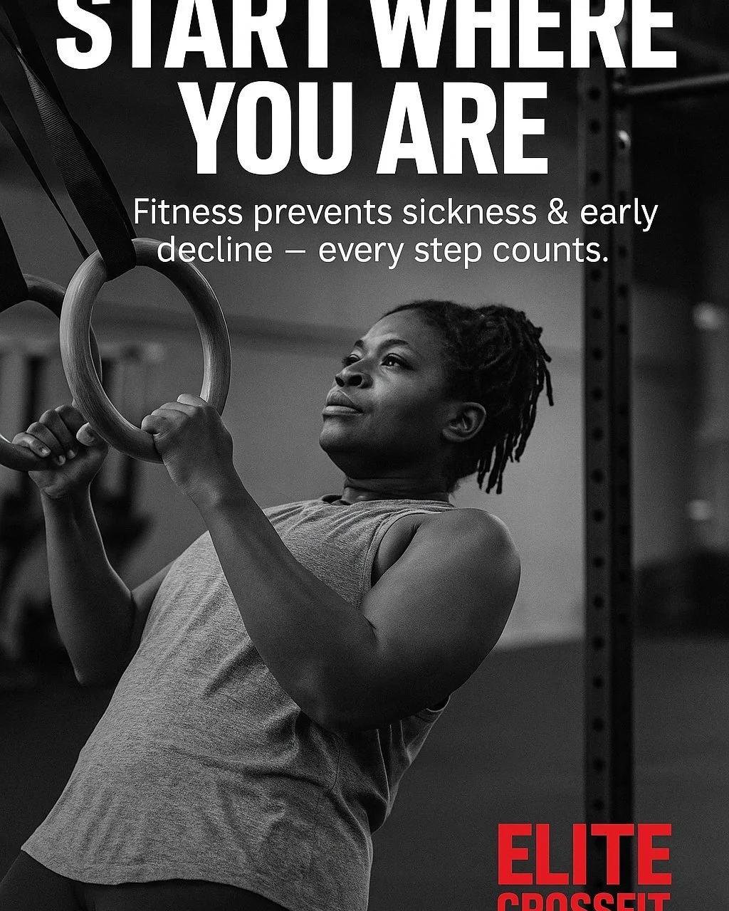 START WHERE YOU ARE

Fitness prevents sickness &amp; early decline &mdash; every step counts.