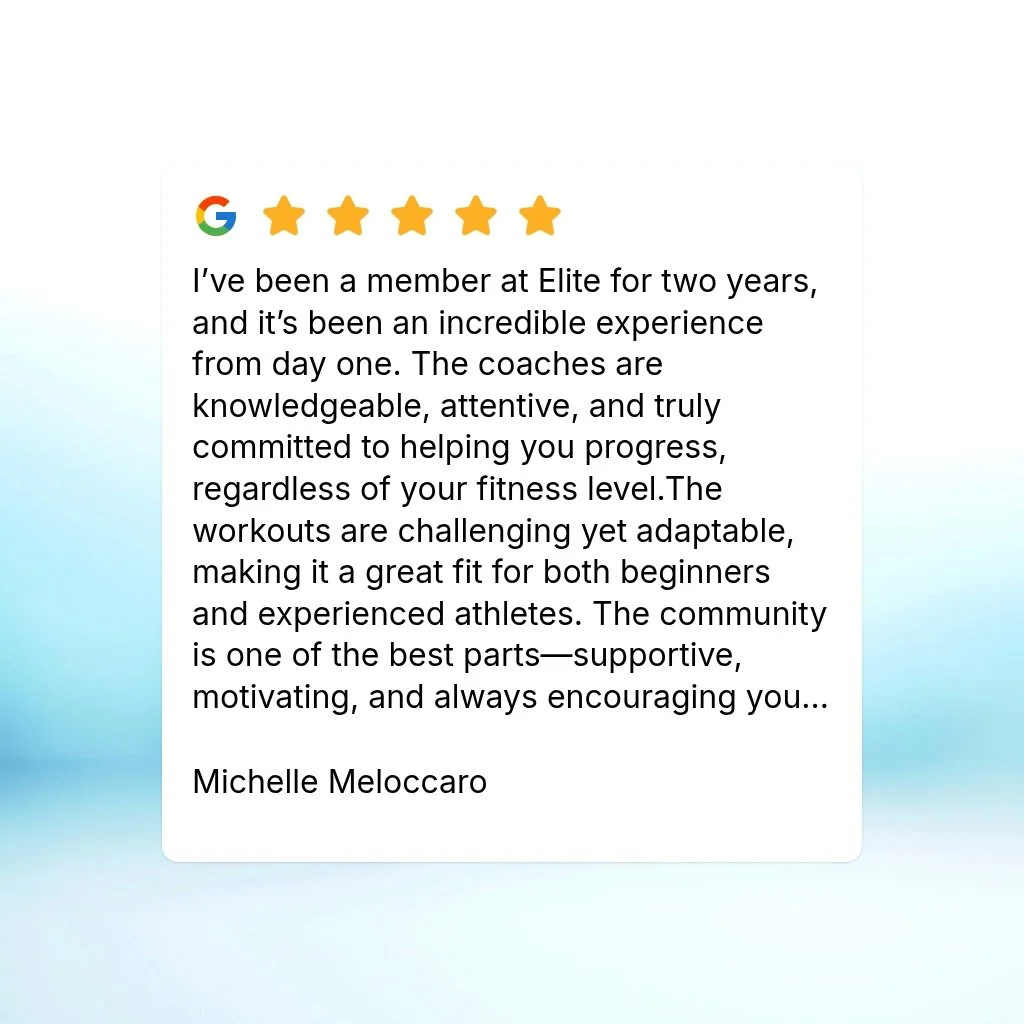 I&rsquo;ve been a member at Elite for two years, and it&rsquo;s been an incredible experience from day one. The coaches are knowledgeable, attentive, and truly committed to helping you progress, regardless of your fitness level.The workouts are chall