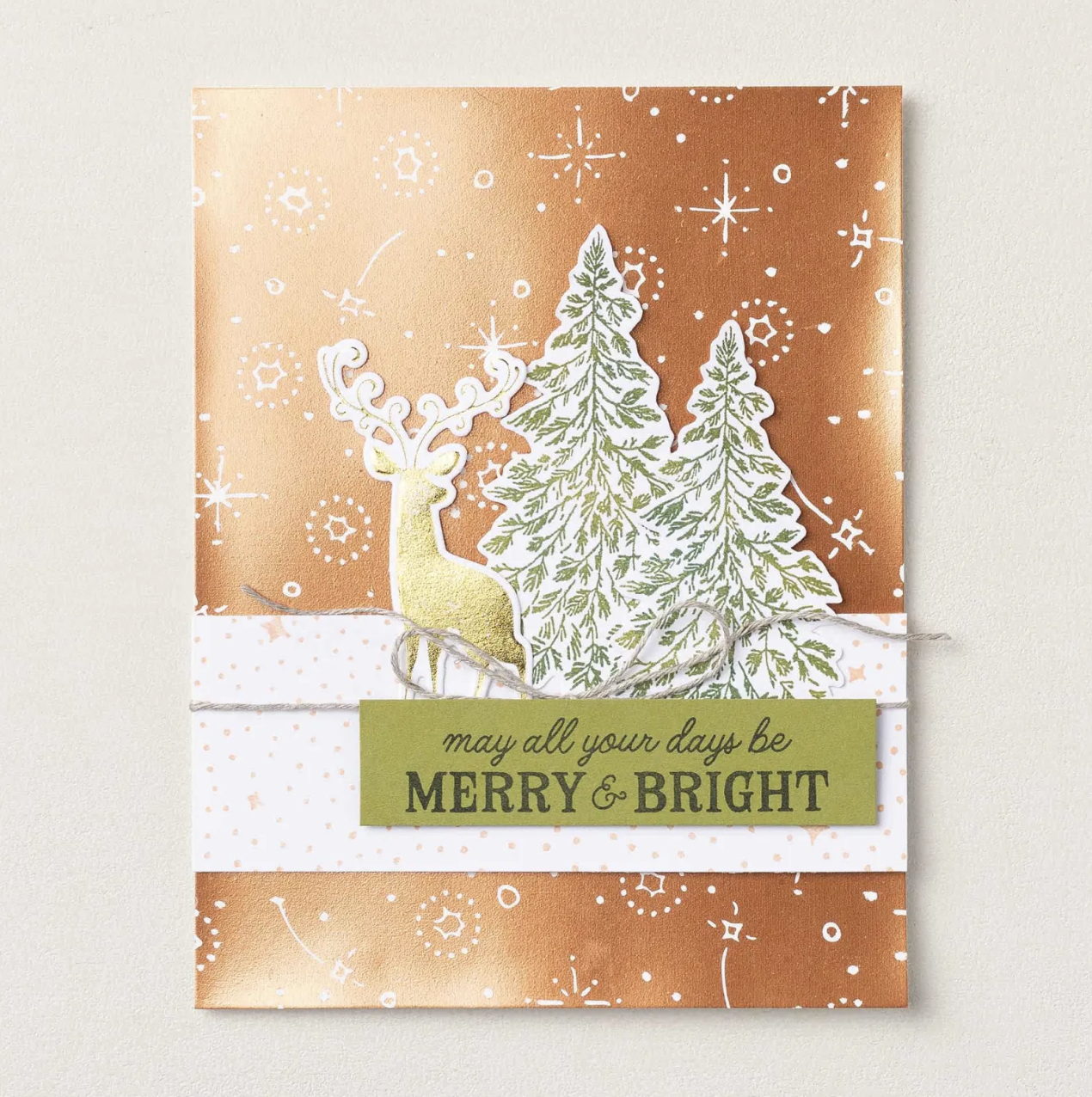 GRACEFUL EVERGREEN CHRISTMAS CARD IDEA