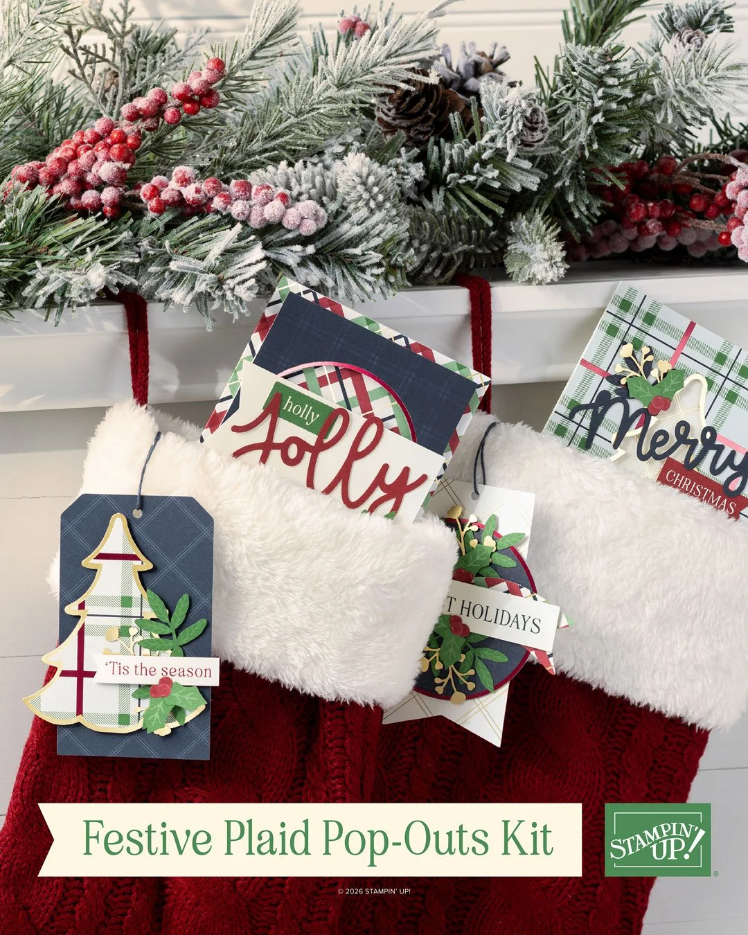 Christmas Cards AND Tags? Meet the Festive Plaid Pop-Outs Kit!