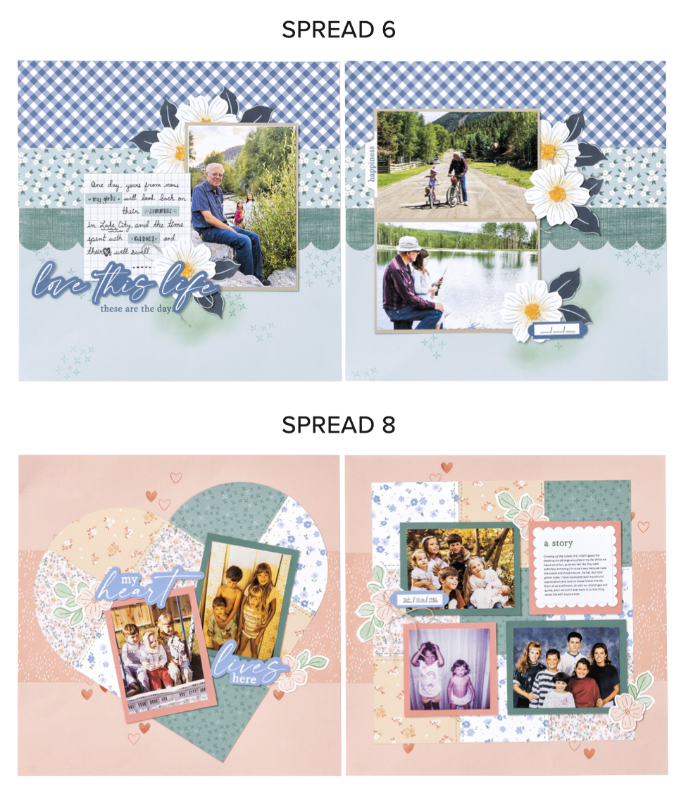 Spread 6 and 8 of virtual album retreat