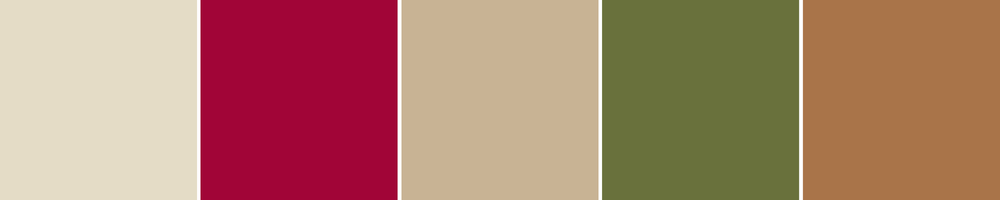 October 2026 Noel Greetings Paper Pumpkin coordinating color palette featuring Basic Beige, Cherry Cobbler, Crumb Cake, Mossy Meadow, and Pecan.