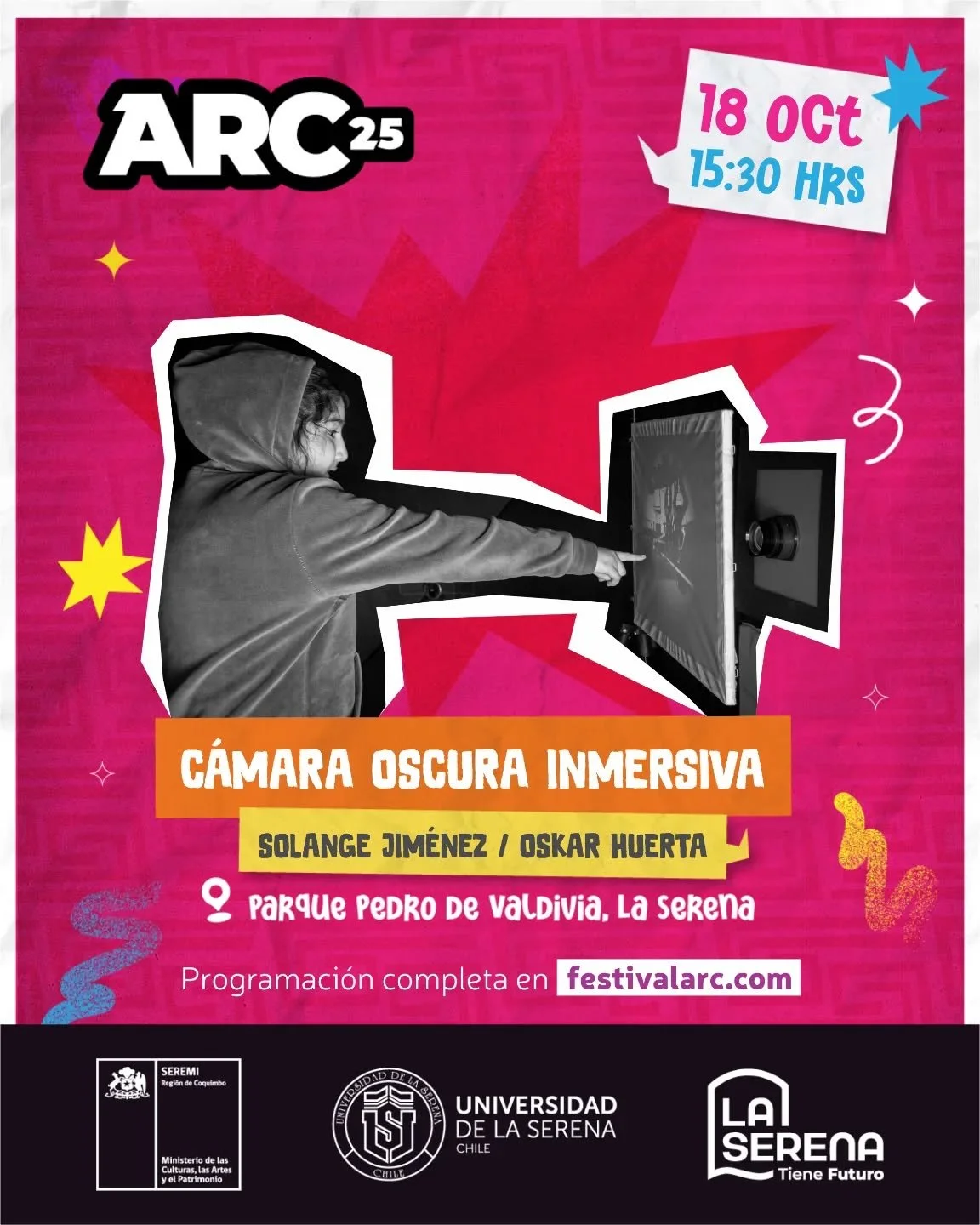 &iexcl;Nos vamos al ARC! 🌵
Como Colectivo Foto Limar&iacute;, estaremos presentes en el Festival de las Artes de Coquimbo @festival_arc.

🗓 S&aacute;bado 18 y domingo 19
⏰ Desde las 15:30 hrs
📍 Parque Pedro de Valdivia, La Serena

Acomp&aacute;&nt