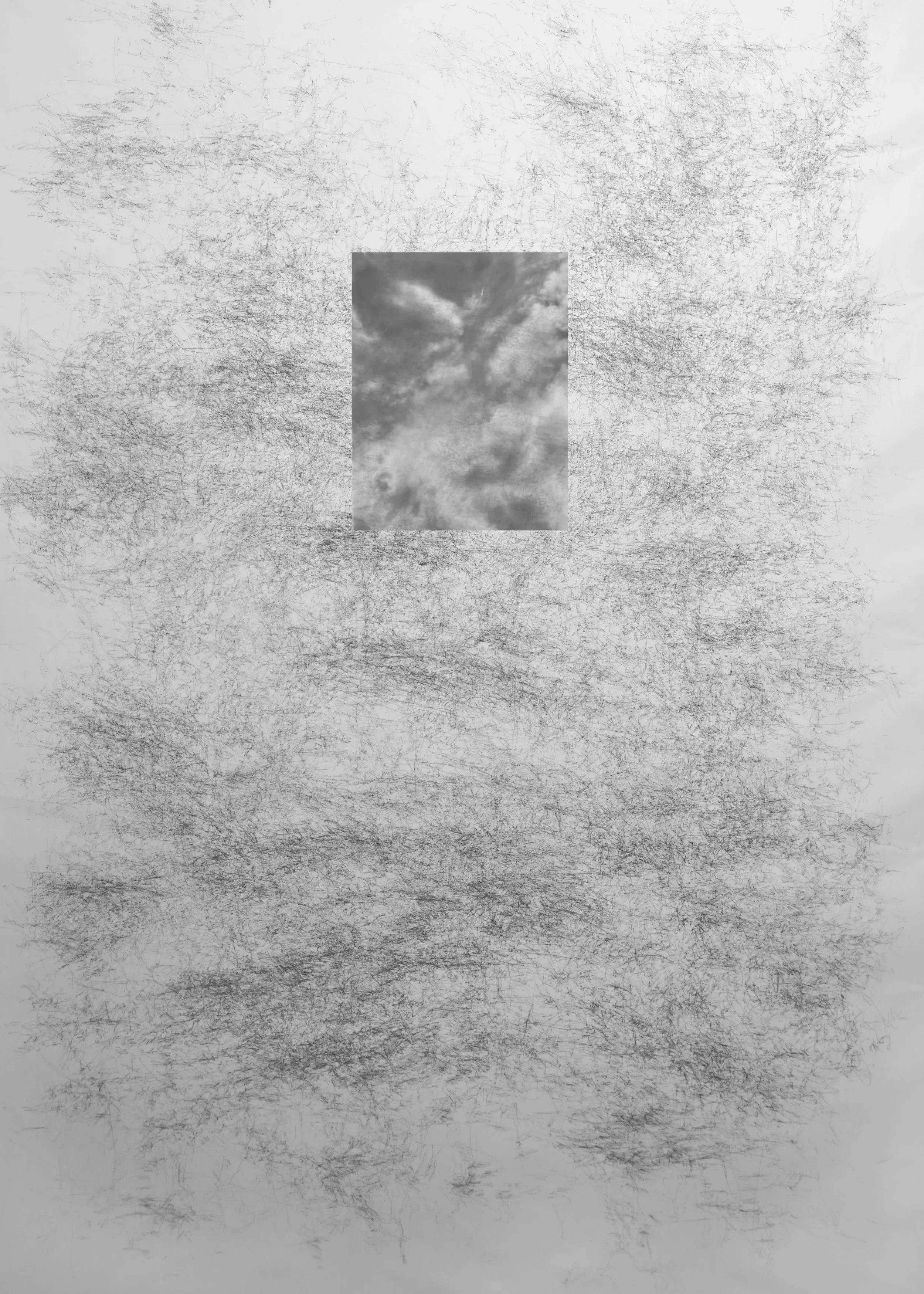 Mental Weather (Scribble), Pen and Graphite on Vellum, 72x48," 2020