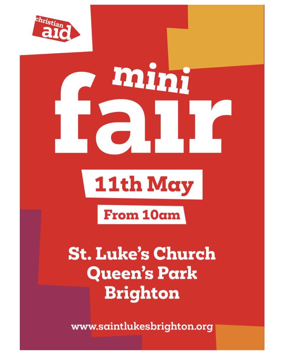 Christian Aid Mini Fair - 11th May, from 10am

#ChristianAid #charity #fundraising #churchofengland #DioceseofChichester #findachurchnearyou