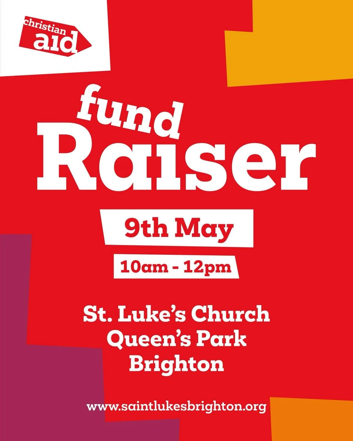 Next Saturday 9th May, 10am-12pm: Christian Aid Fund Raiser☀️💒 

#church #churchofengland #brighton #DioceseofChichester #fundraiser #community