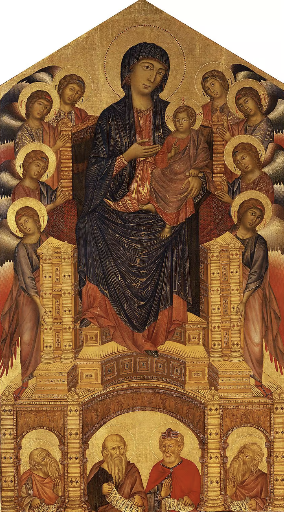 Santa Trinita&nbsp;Maestà (Madonna Enthroned;&nbsp;Madonna and Child Enthroned with Eight Angels,&nbsp;Santa Trinita Madonna)&nbsp;(1290-1300) by Cimabué