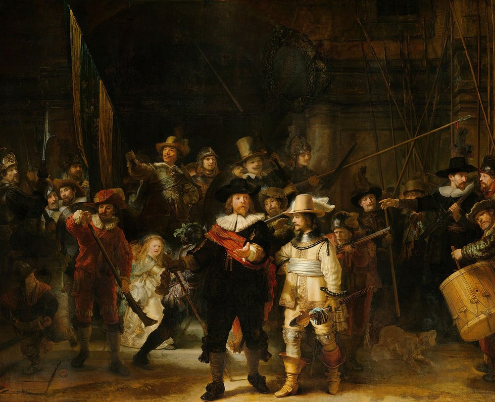 The Company of Frans Banning Cocq and Willem van Ruytenburgh, known as the ‘Night Watch’ by Rembrandt. 1642.