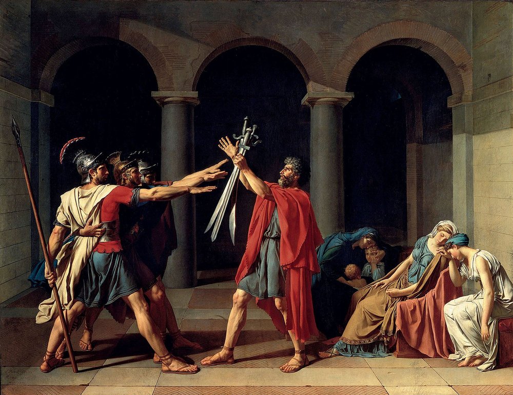 The Oath of the Horatii by Jacques-Louis David. 1784-1785.