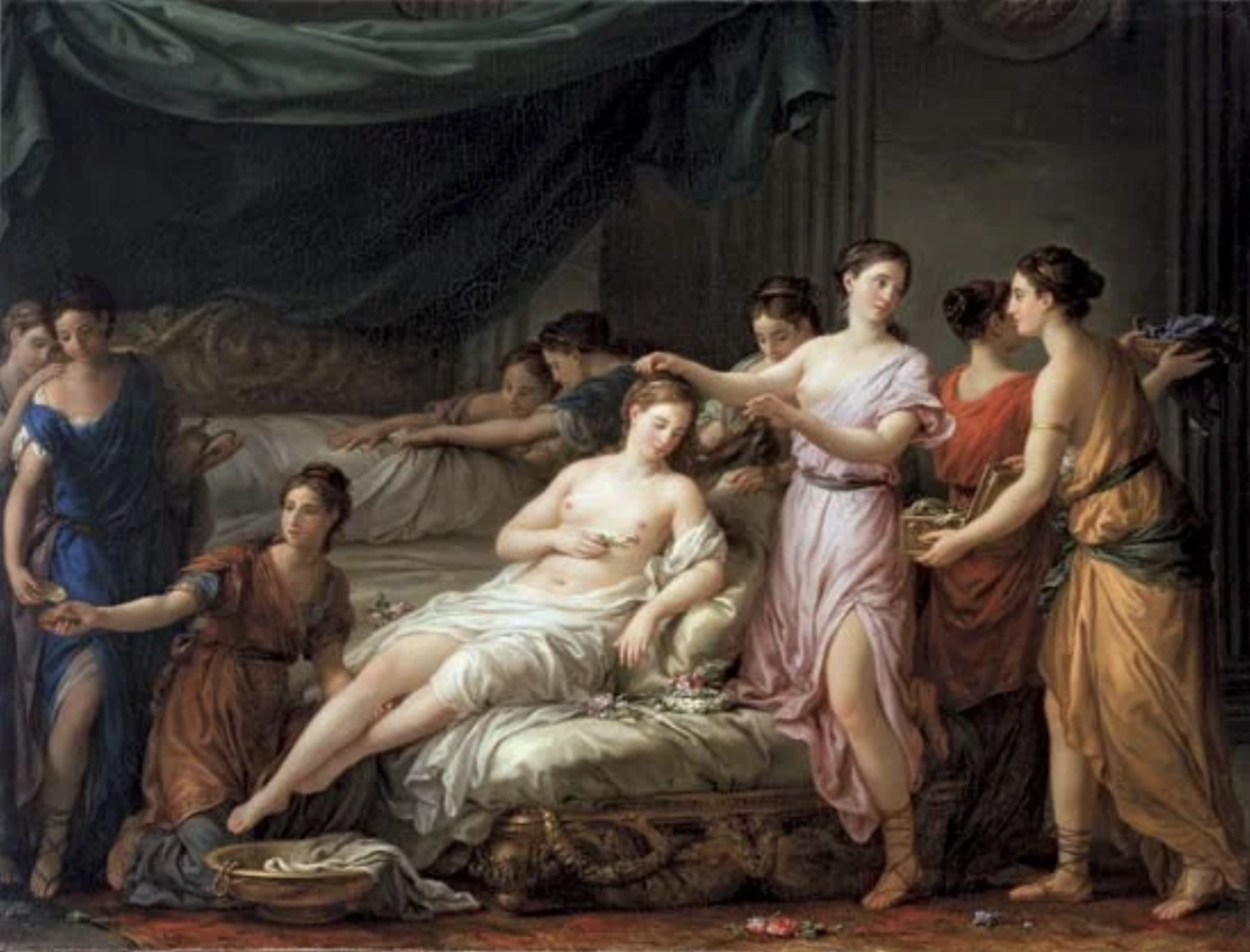 The Toilette of a Bride in Ancient Dress, oil on canvas by Joseph-Marie Vien, 1777.