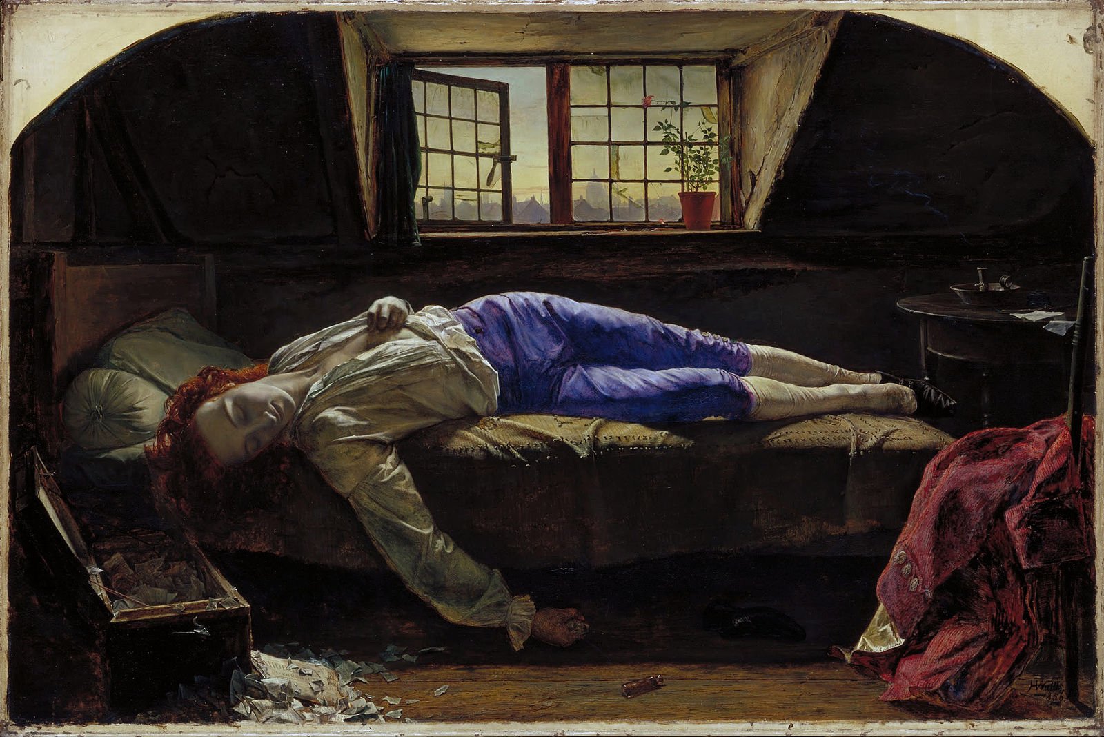 Chatterton by Henry Wallis. 1856.