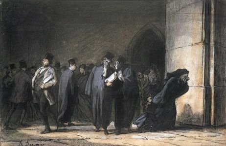 Honoré Daumier: At the Palais de Justice. c. 1850.