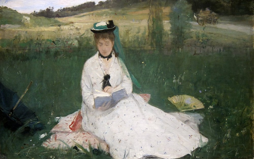 Reading (portrait of Edma Morisot) by Berthe Morisot. 1873.