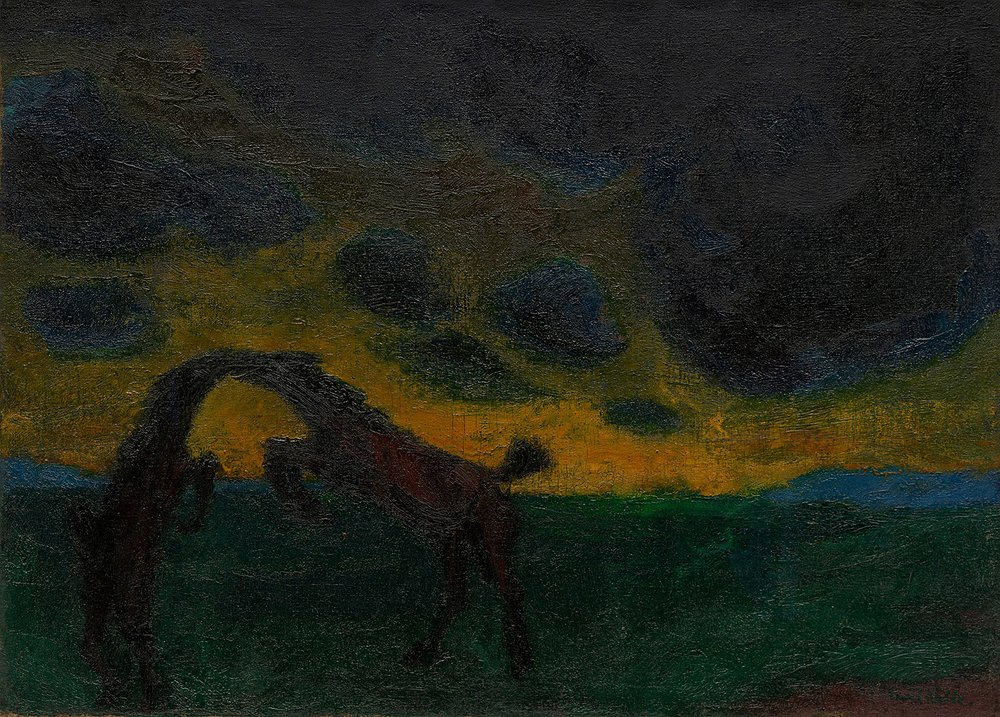 Young Horses (Junge Pferde) by Emil Nolde. 1916.