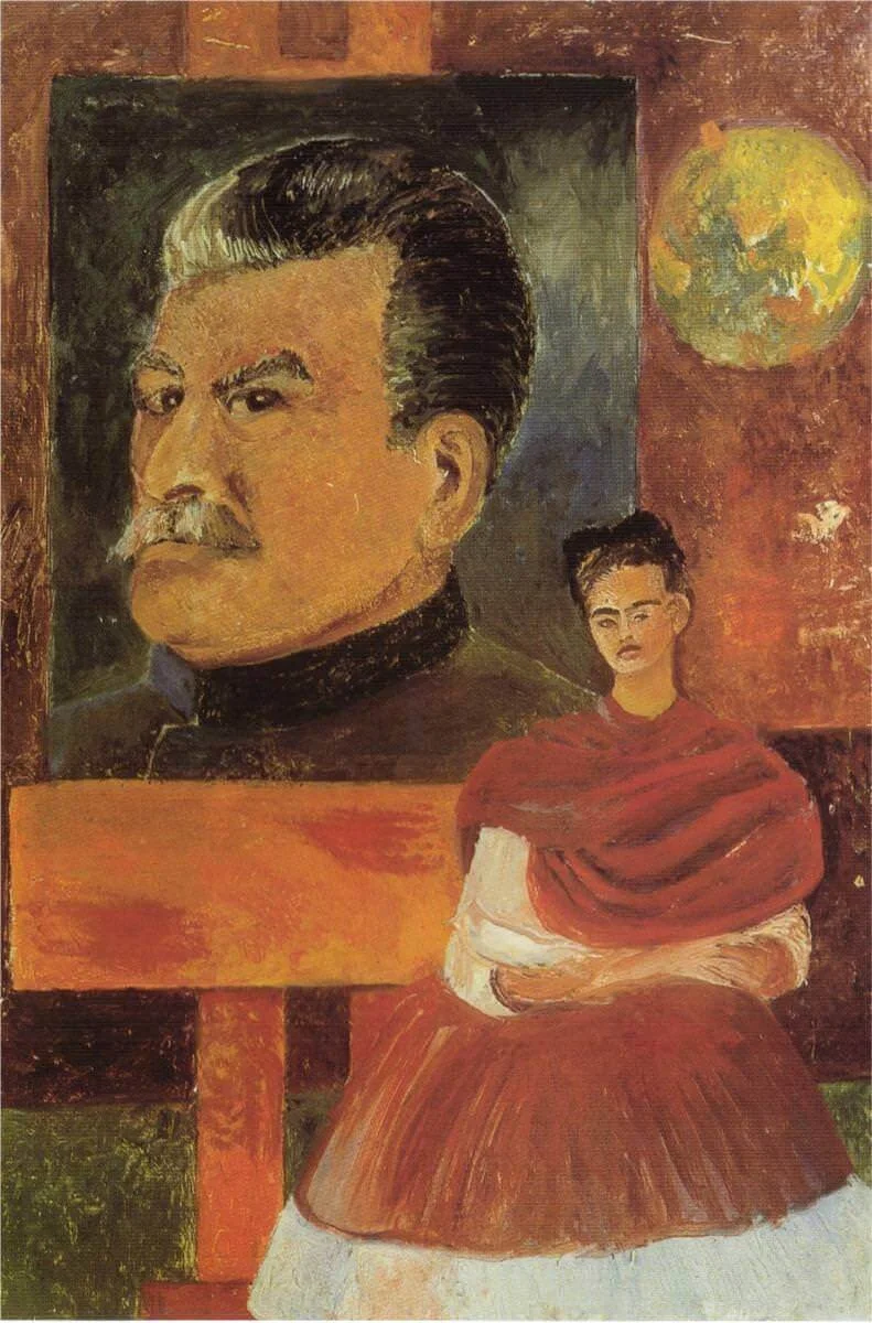 Frida Kahlo, Self Portrait with Stalin, 1954.