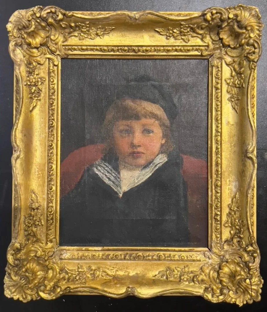 'Portrait of Young Boy' before vs after treatment (unvarnished)