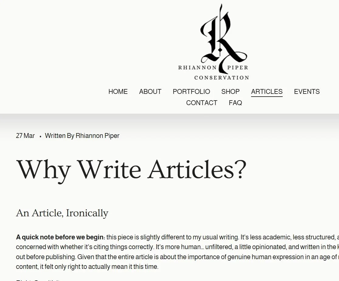 Why Write Articles?