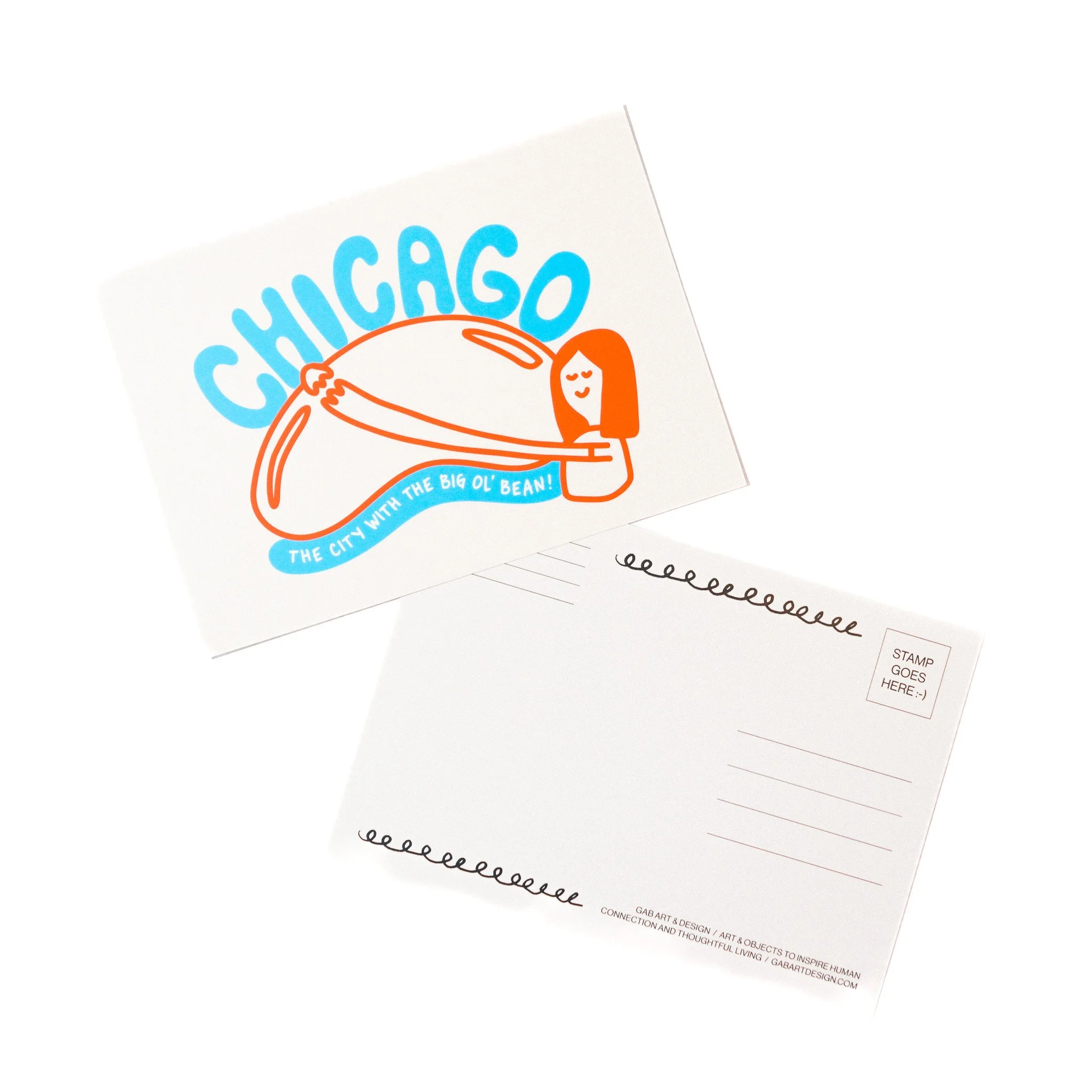 chicago bean postcard print