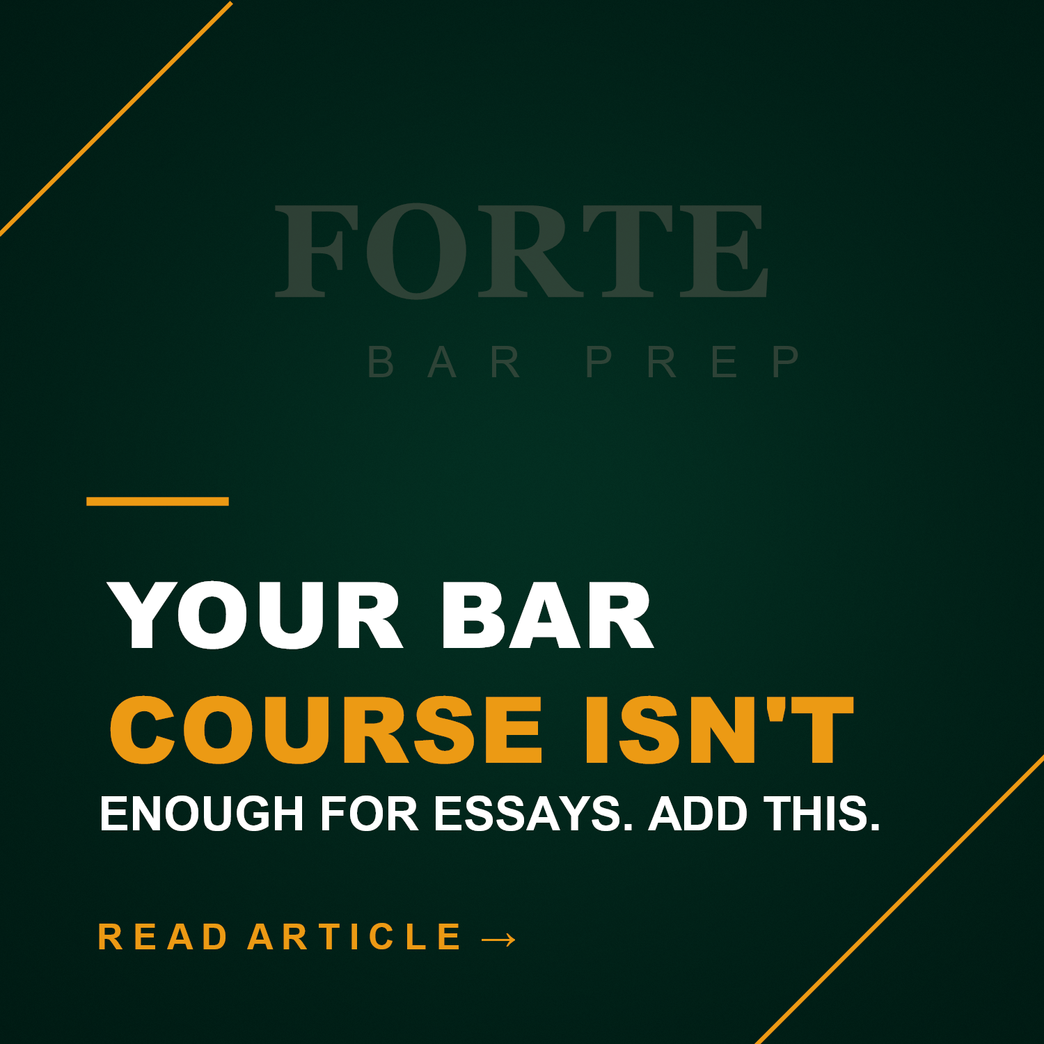       
  
     Your Bar Prep Course Is Not Enough for Essays. Here Is What to Add    Today is the first day of bar prep, which means the exam is no longer theoretical.    You are opening your full-service course, looking at the calendar, and seeing t
