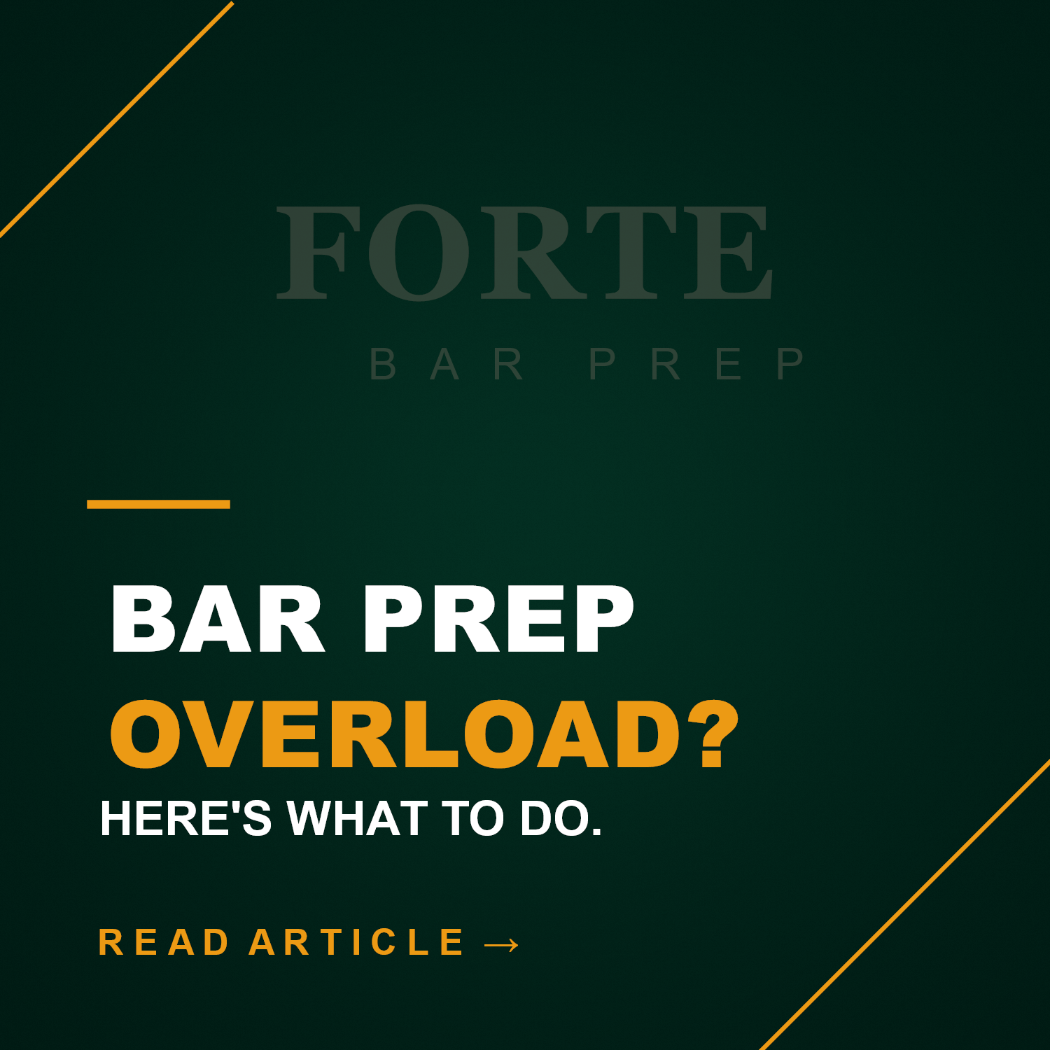       
  
     “I Am Drowning in Information Overload. What Do I Do?”    If you are using a full bar prep course, outlines, lectures, flashcards, practice questions, essay books, and supplement after supplement — and still asking, “What do I do with 