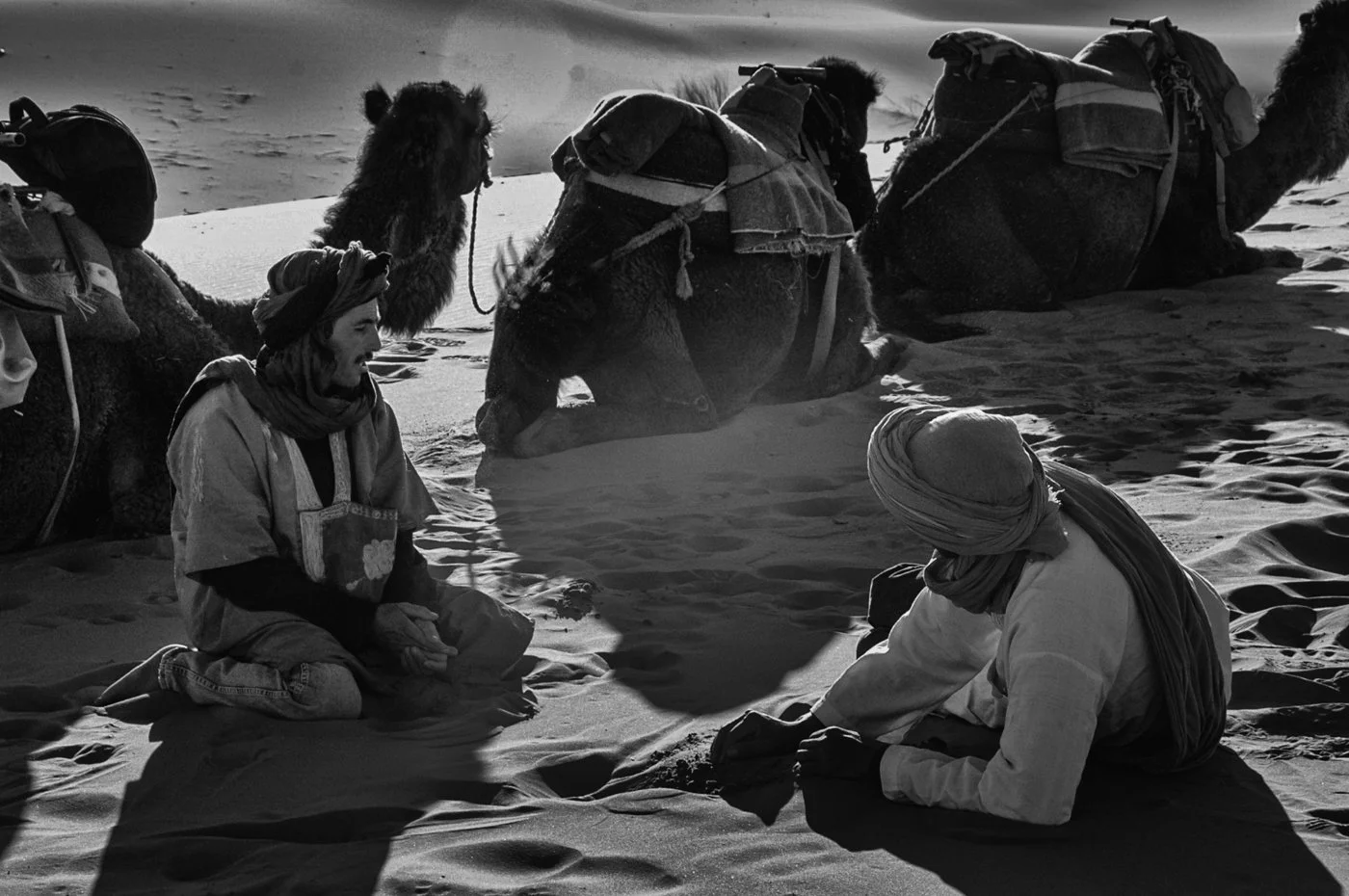 Morocco, 2008.
Berber guides discussing their day.