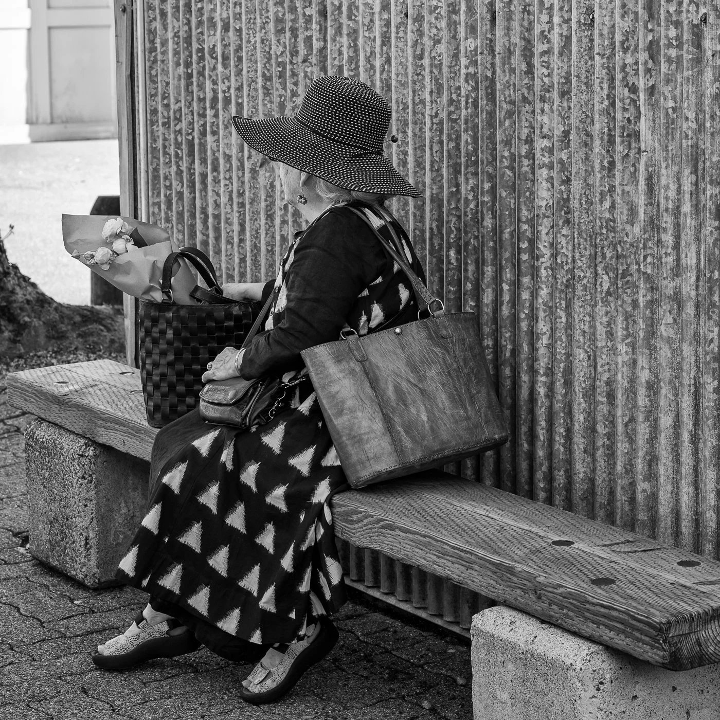 Vancouver Granville Market, 2023. Waiting patiently.