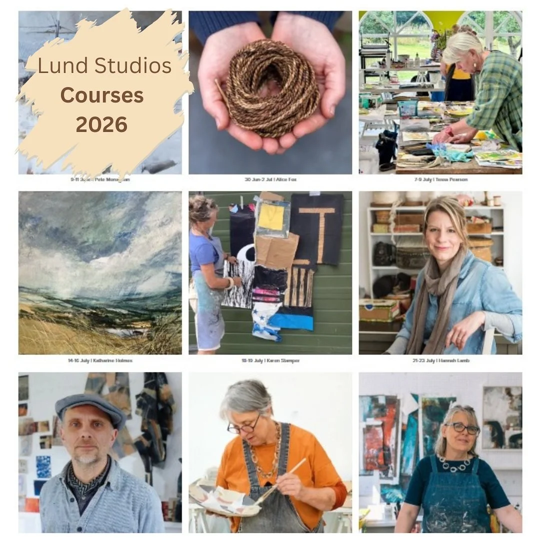 Very proud to be hosting courses by such a great line up of artists and makers here at The Lund next year! 

Tutors from all across the UK visiting us here to share their inspirations and techniques. 

Courses in drawing, painting, textiles, ceramics