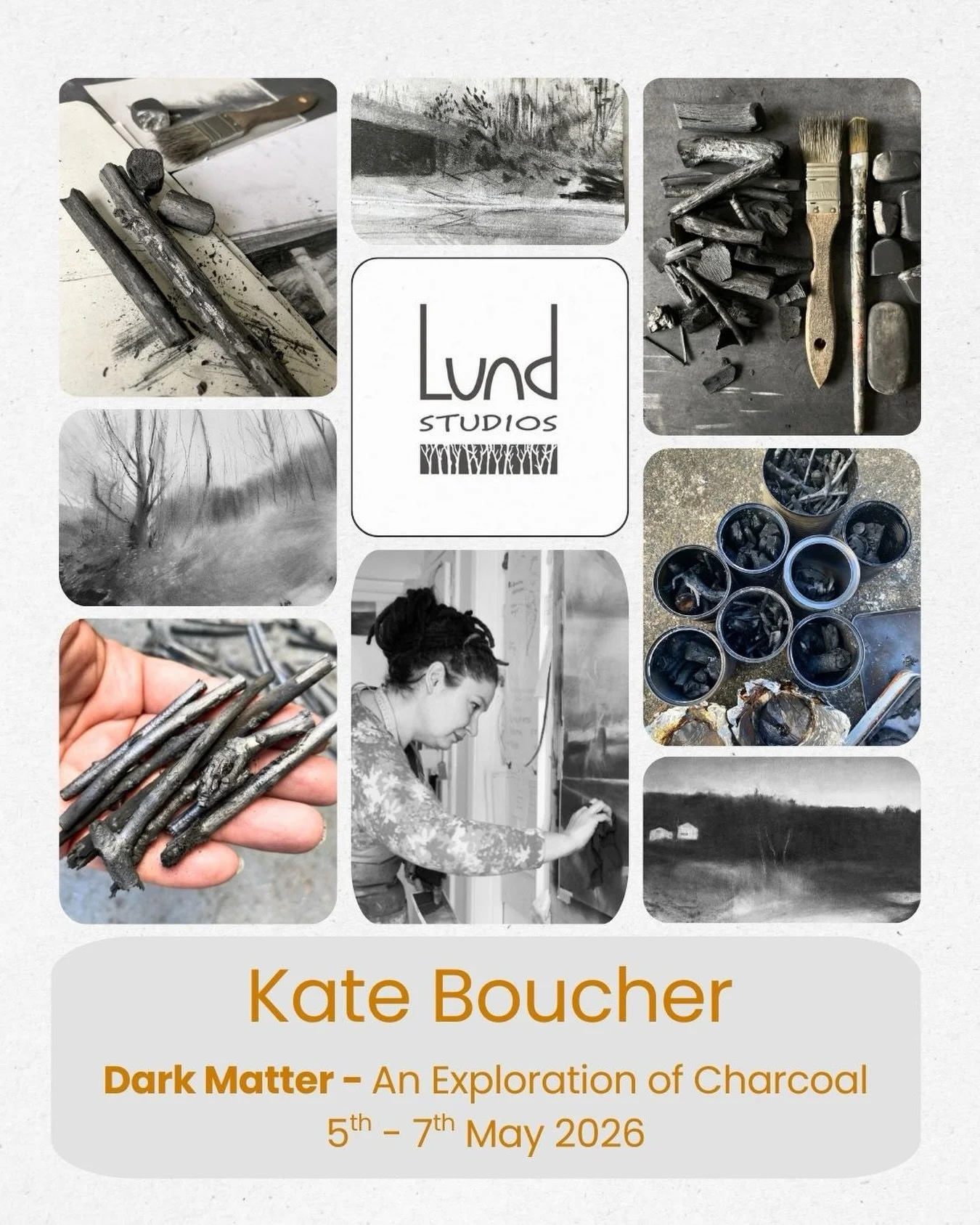 Kate Boucher : &lsquo;Dark Matter - An exploration of charcoal through landscapes dear to you&rsquo;
5th - 7th May 2026

If you are looking to explore the use of charcoal within your creative practice, Kate Boucher&rsquo;s course here at The Lund cou