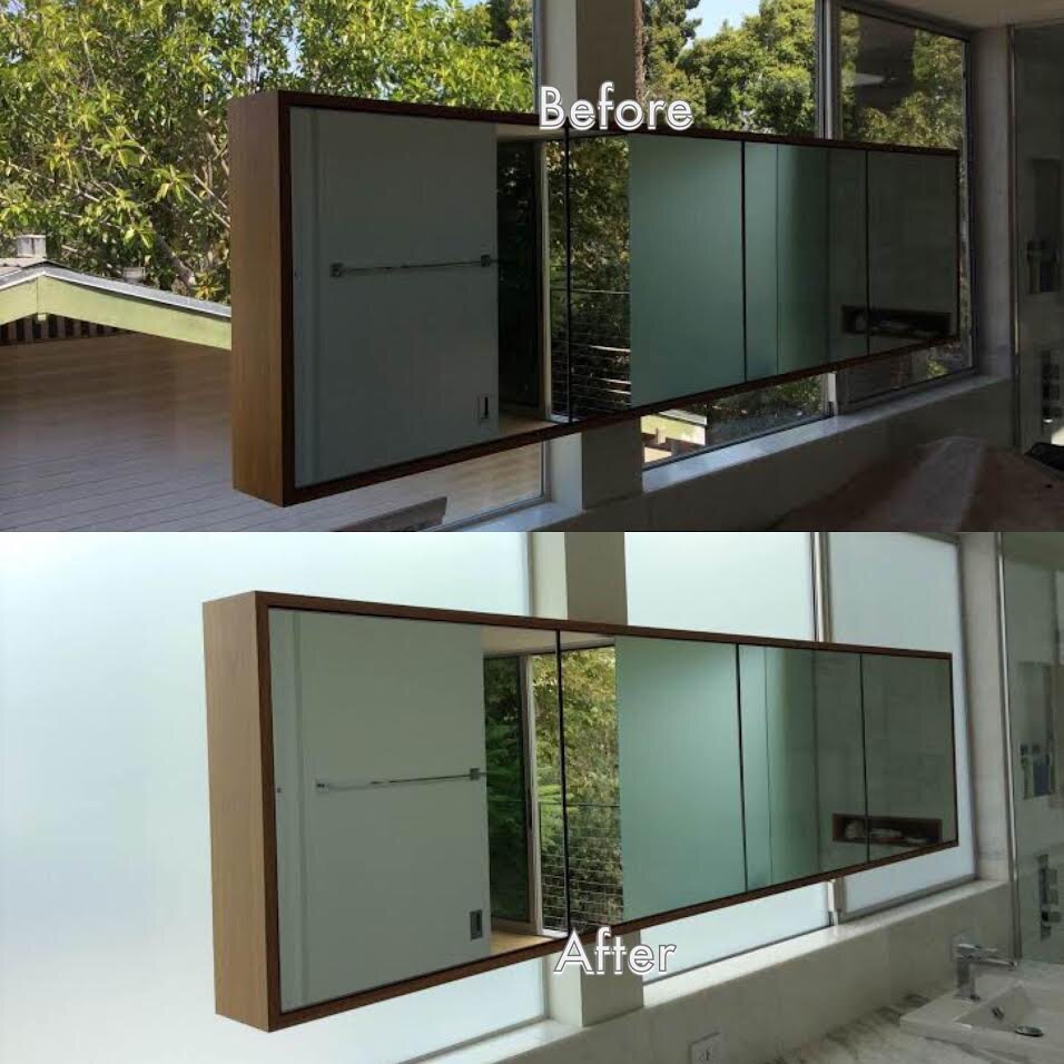 Privacy Window Frost For Bathroom Before and After Picture
