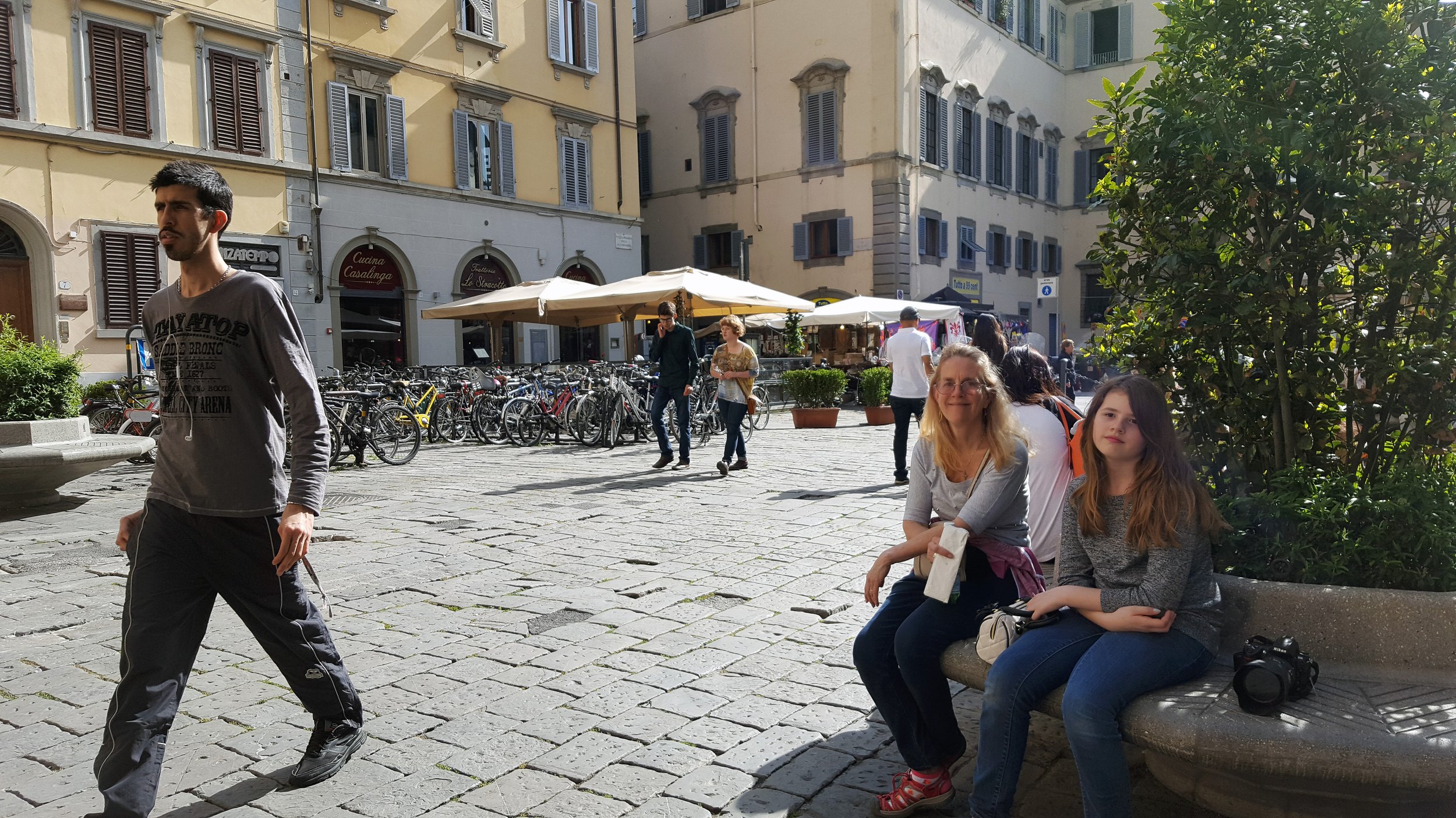 Street life on a piazza
